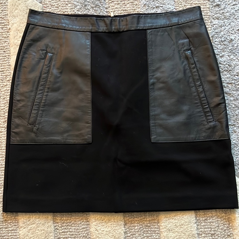 Black skirt with leather detail size 6